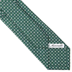 CRAVATTA SARTORIALE CLASSICA IN SETA VERDE SCURO Microfantasia fiore