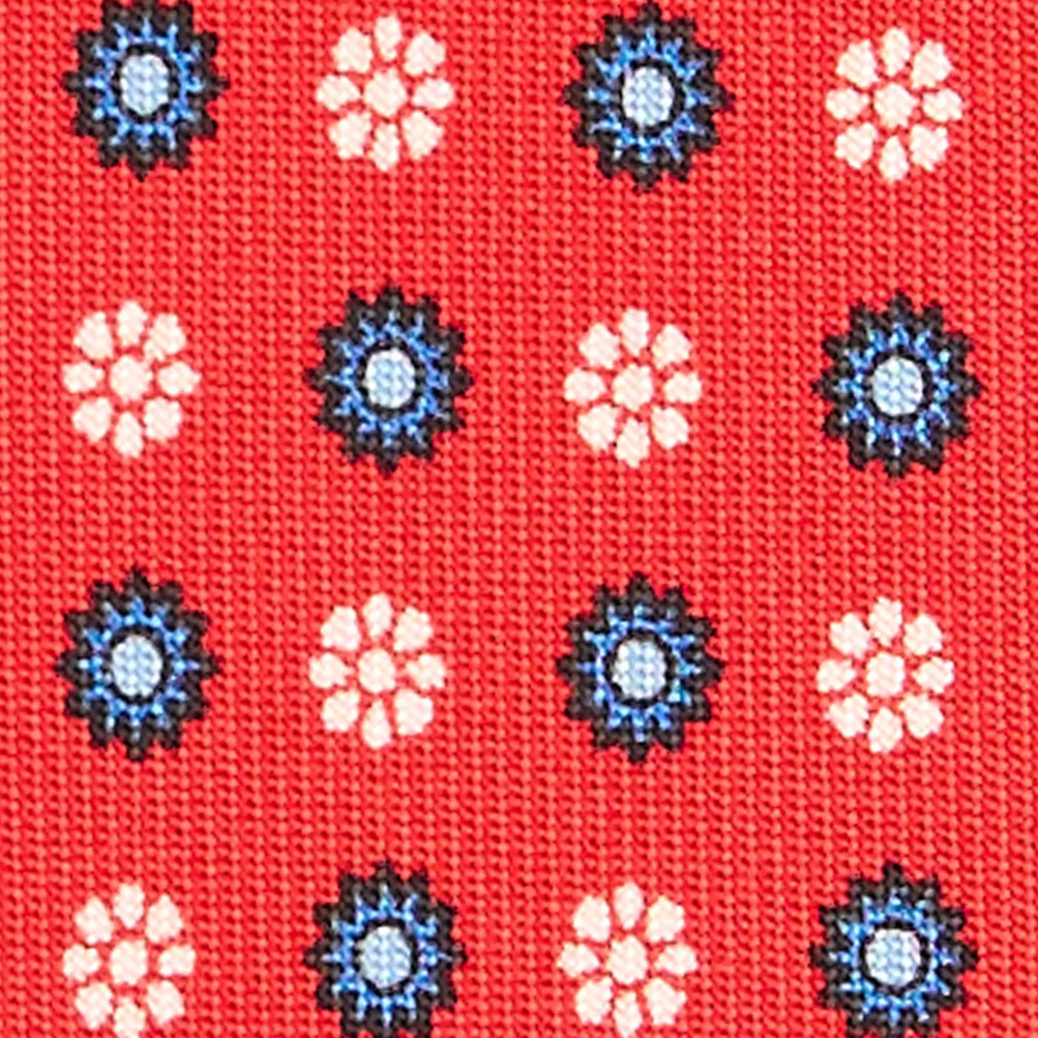CRAVATTA SARTORIALE CLASSICA IN SETA ROSSA Microfantasia fiore