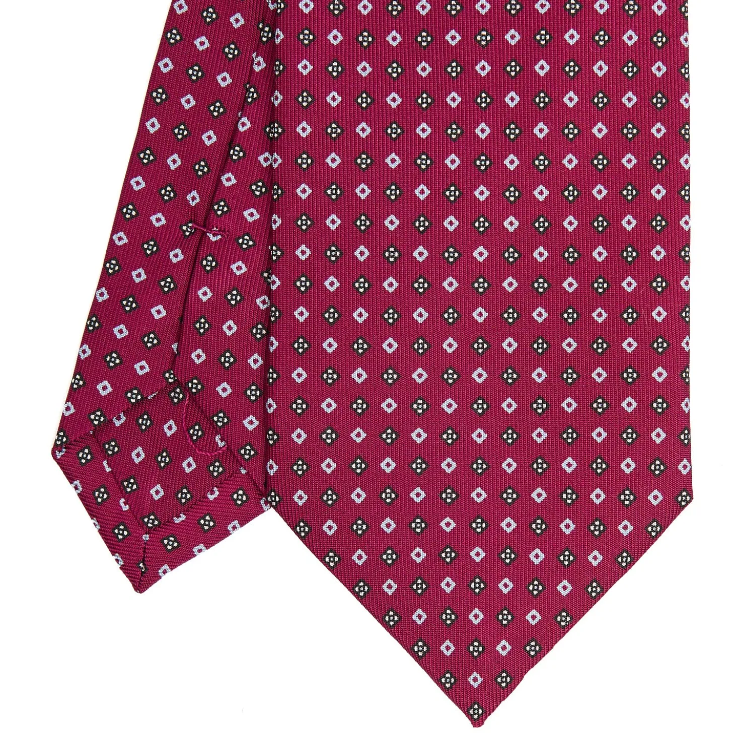 CRAVATTA SARTORIALE CLASSICA IN SETA FUCSIA Microfantasia fiore