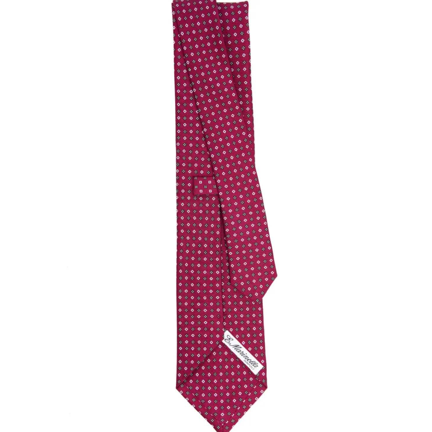 CRAVATTA SARTORIALE CLASSICA IN SETA FUCSIA Microfantasia fiore