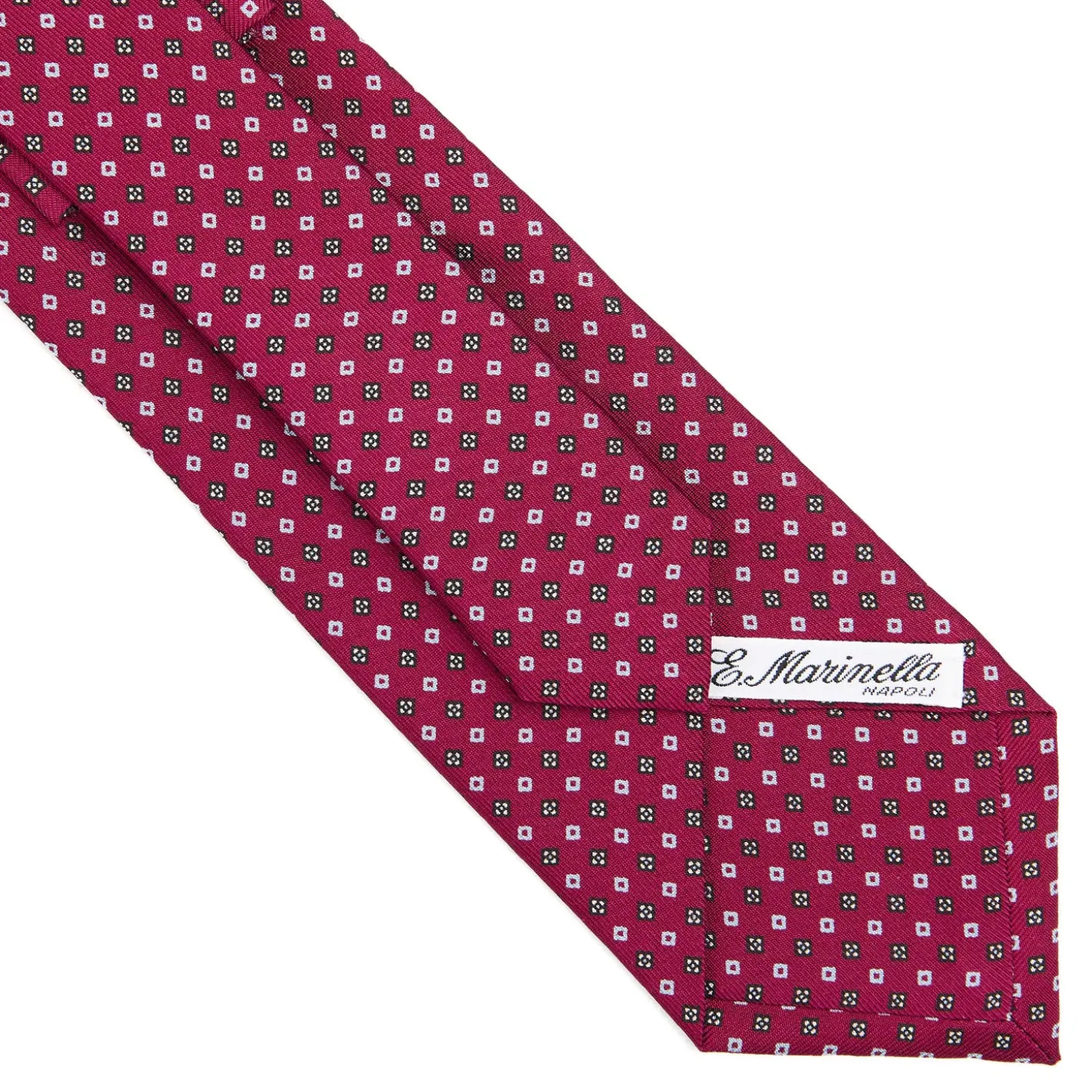 CRAVATTA SARTORIALE CLASSICA IN SETA FUCSIA Microfantasia fiore