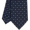 CRAVATTA SARTORIALE CLASSICA IN SETA BLU SCURO Microfantasia fiore