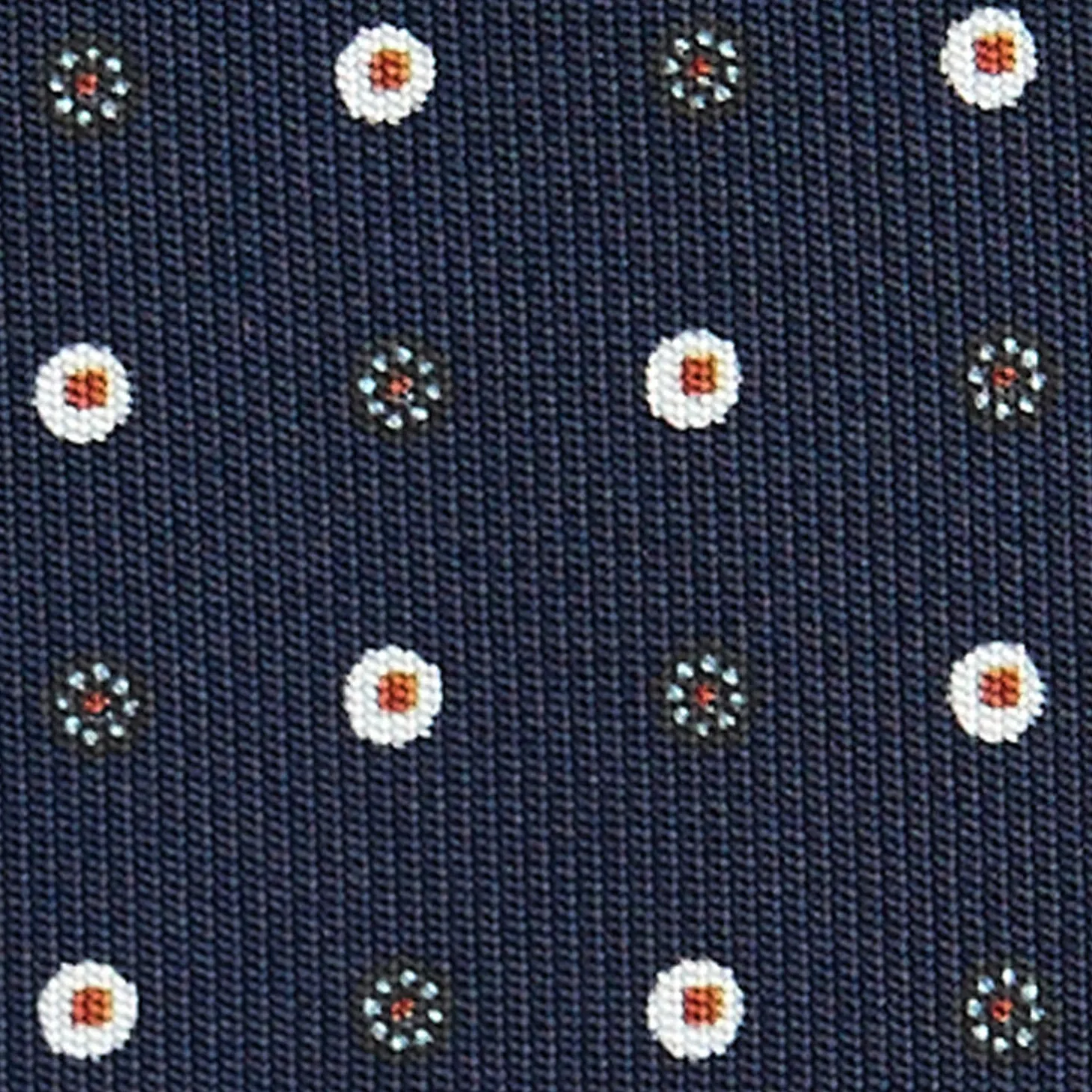 CRAVATTA SARTORIALE CLASSICA IN SETA BLU SCURO Microfantasia fiore