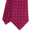 CRAVATTA SARTORIALE CLASSICA IN SETA FUCSIA Microfantasia fiore