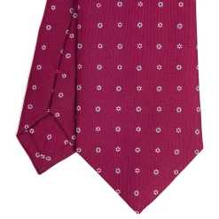 CRAVATTA SARTORIALE CLASSICA IN SETA FUCSIA Microfantasia fiore