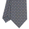CRAVATTA SARTORIALE CLASSICA IN SETA GRIGIO SCURO Microfantasia fiore