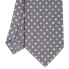 CRAVATTA SARTORIALE CLASSICA IN SETA GRIGIO SCURO Microfantasia fiore