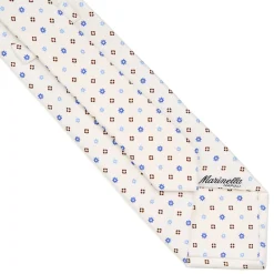 CRAVATTA SARTORIALE CLASSICA IN SETA BIANCA Microfantasia fiore