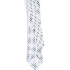 CRAVATTA SARTORIALE CLASSICA IN SETA BIANCA Microfantasia fiore