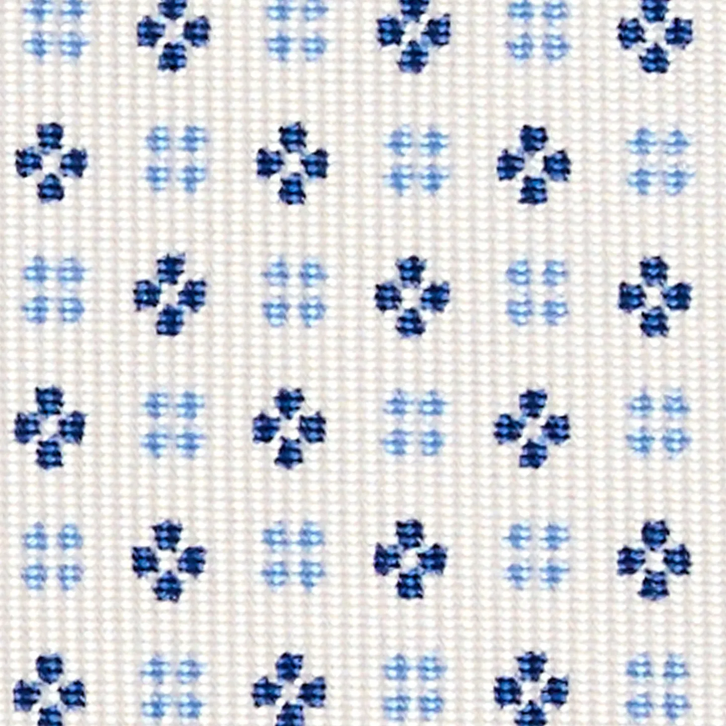 CRAVATTA SARTORIALE CLASSICA IN SETA BIANCA Microfantasia fiore
