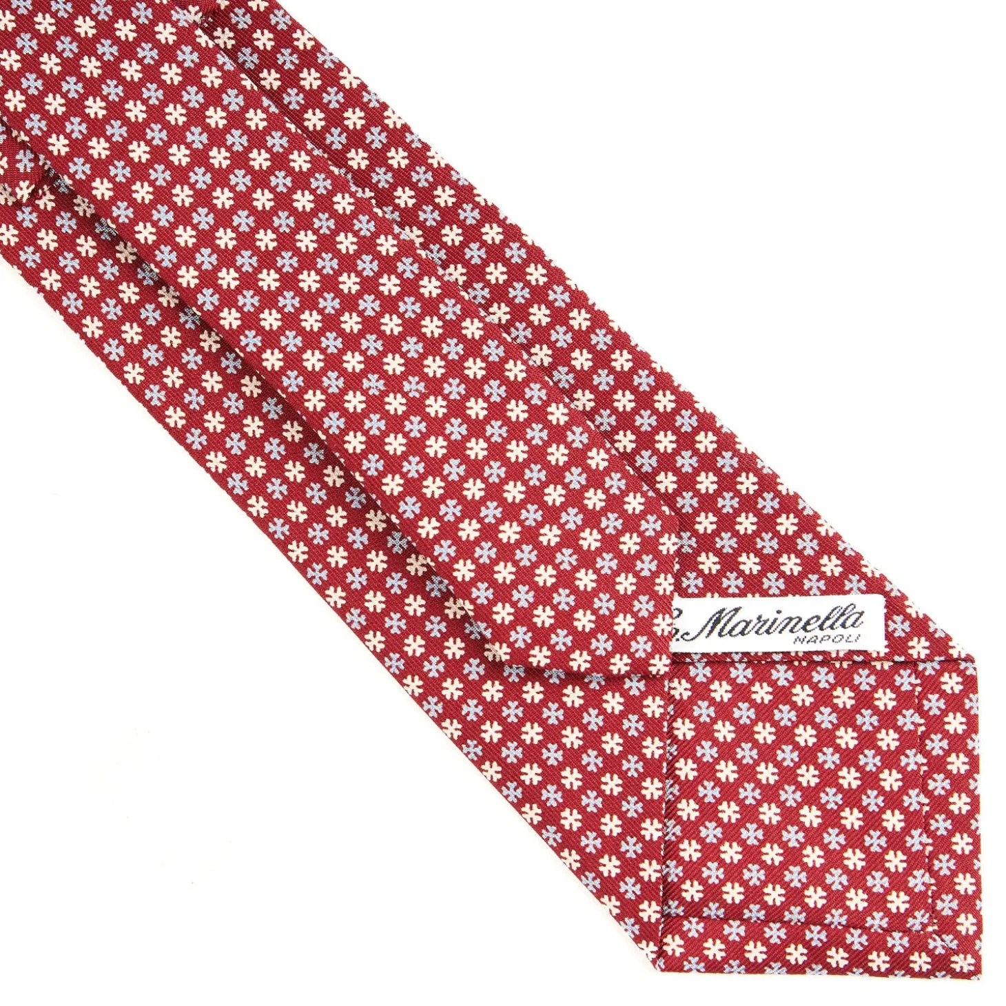 CRAVATTA SARTORIALE CLASSICA IN SETA BORDEAUX Microfantasia fiore