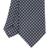 CRAVATTA SARTORIALE CLASSICA IN SETA BLU SCURO Microfantasia fiore