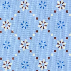 CRAVATTA SARTORIALE CLASSICA IN SETA AZZURRA Microfantasia fiore