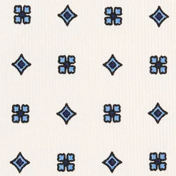 CRAVATTA SARTORIALE CLASSICA IN SETA BIANCA Microfantasia fiore