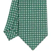 CRAVATTA SARTORIALE CLASSICA IN SETA VERDE SCURO Microfantasia fiore