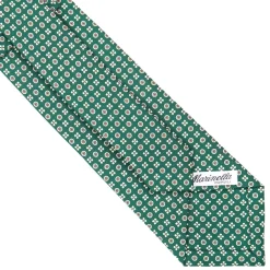 CRAVATTA SARTORIALE CLASSICA IN SETA VERDE SCURO Microfantasia fiore