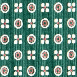 CRAVATTA SARTORIALE CLASSICA IN SETA VERDE SCURO Microfantasia fiore