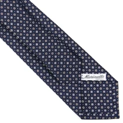 CRAVATTA SARTORIALE CLASSICA IN SETA BLU SCURO Microfantasia fiore