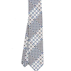 CRAVATTA SARTORIALE CLASSICA IN SETA BIANCA Patchwork