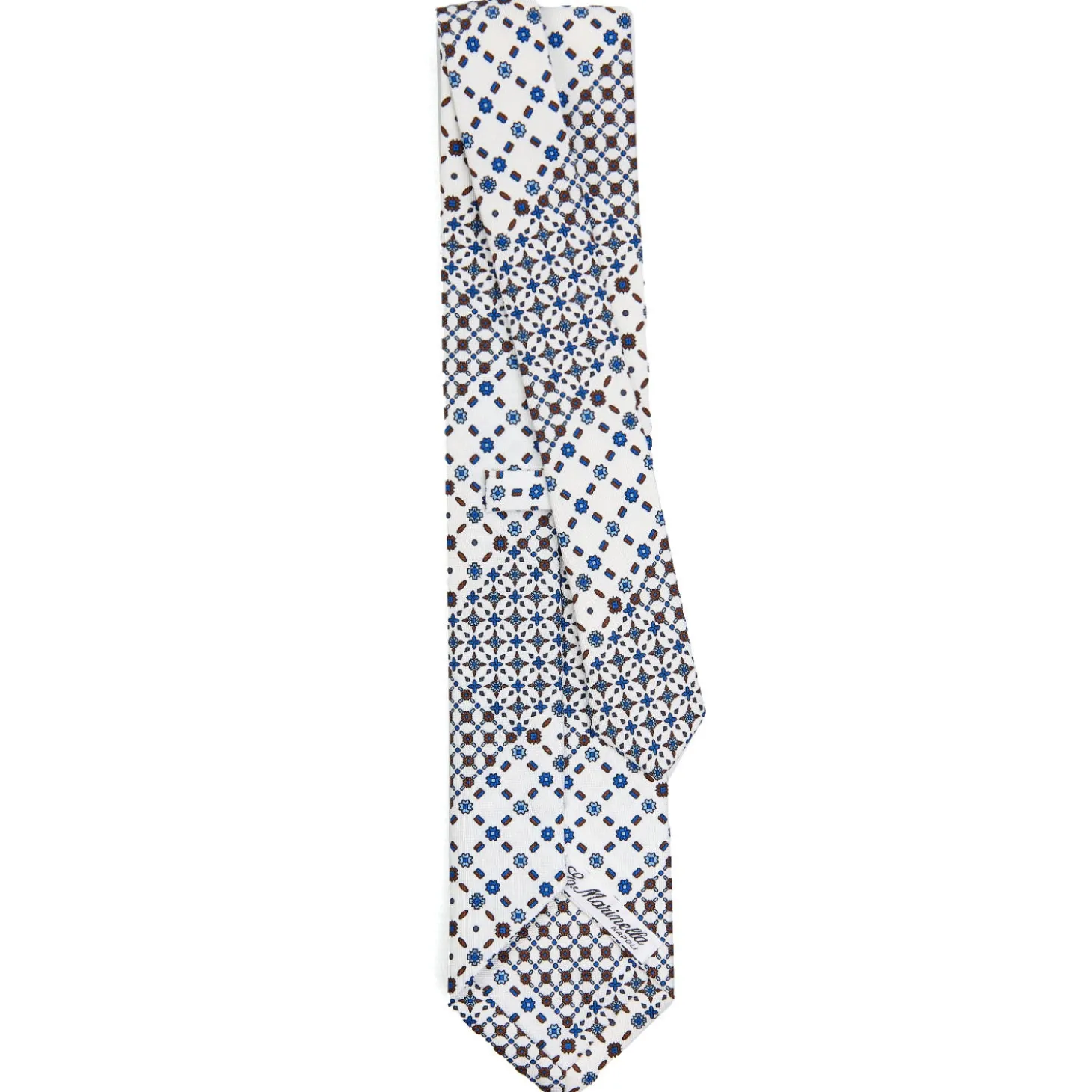 CRAVATTA SARTORIALE CLASSICA IN SETA BIANCA Patchwork