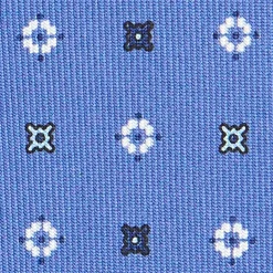 CRAVATTA SARTORIALE CLASSICA IN SETA AZZURRO POLVERE Microfantasia fiore