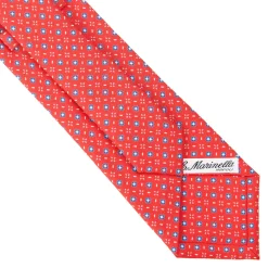 CRAVATTA SARTORIALE CLASSICA IN SETA ROSSA Microfantasia fiore