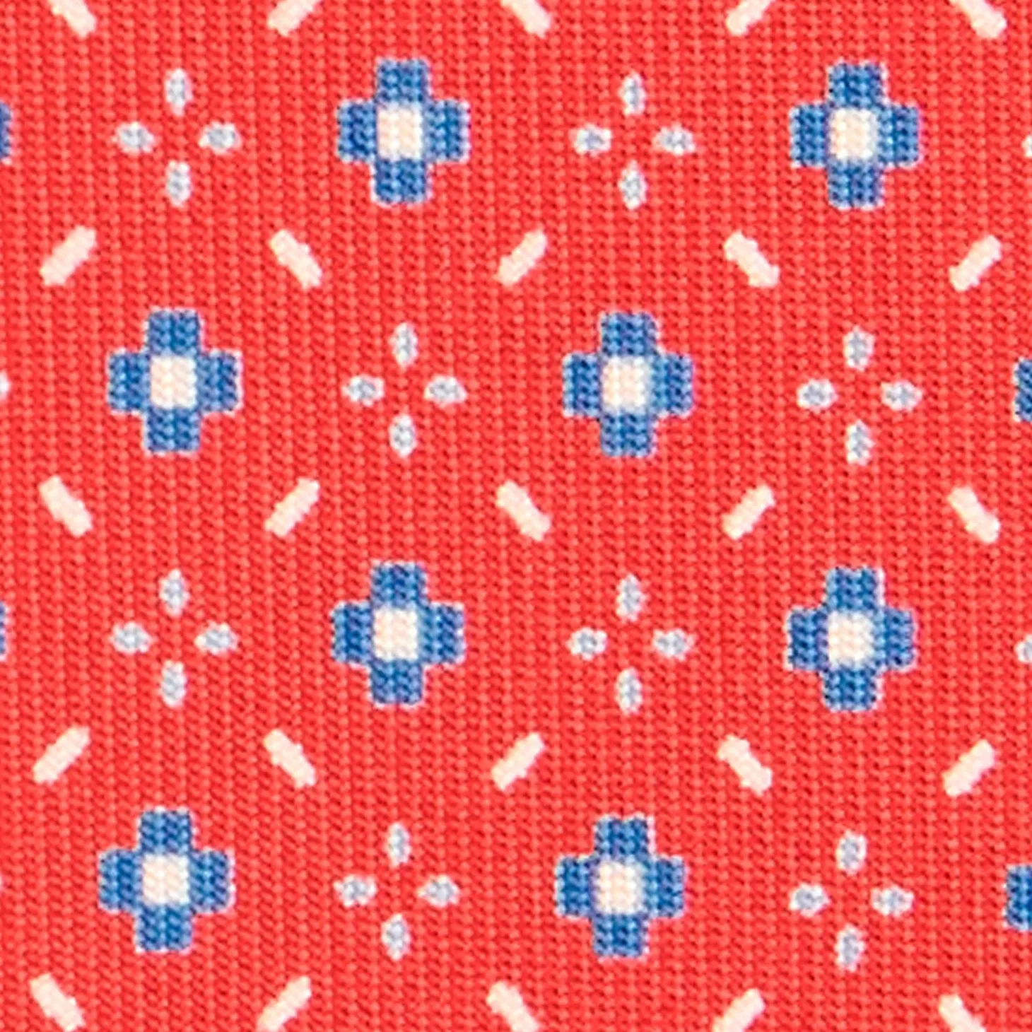 CRAVATTA SARTORIALE CLASSICA IN SETA ROSSA Microfantasia fiore