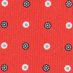 CRAVATTA SARTORIALE CLASSICA IN SETA ROSSA Microfantasia fiore