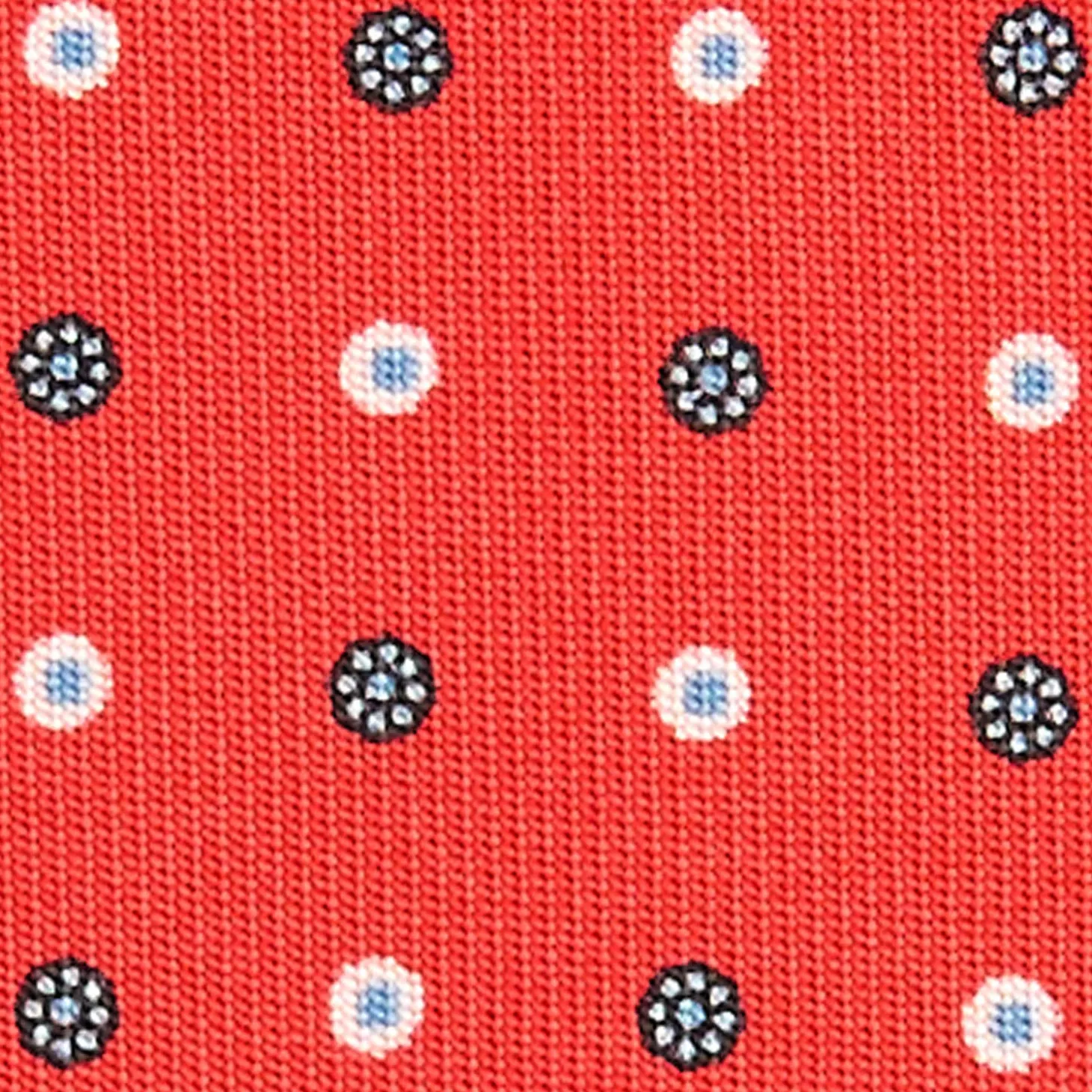 CRAVATTA SARTORIALE CLASSICA IN SETA ROSSA Microfantasia fiore