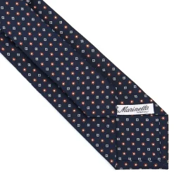 CRAVATTA SARTORIALE CLASSICA IN SETA BLU SCURO Microfantasia fiore