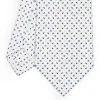 CRAVATTA SARTORIALE CLASSICA IN SETA BIANCA Microfantasia fiore
