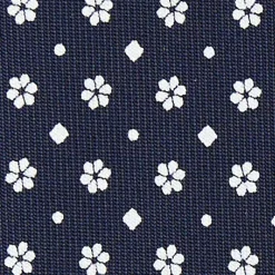 CRAVATTA SARTORIALE CLASSICA IN SETA BLU SCURO Microfantasia fiore