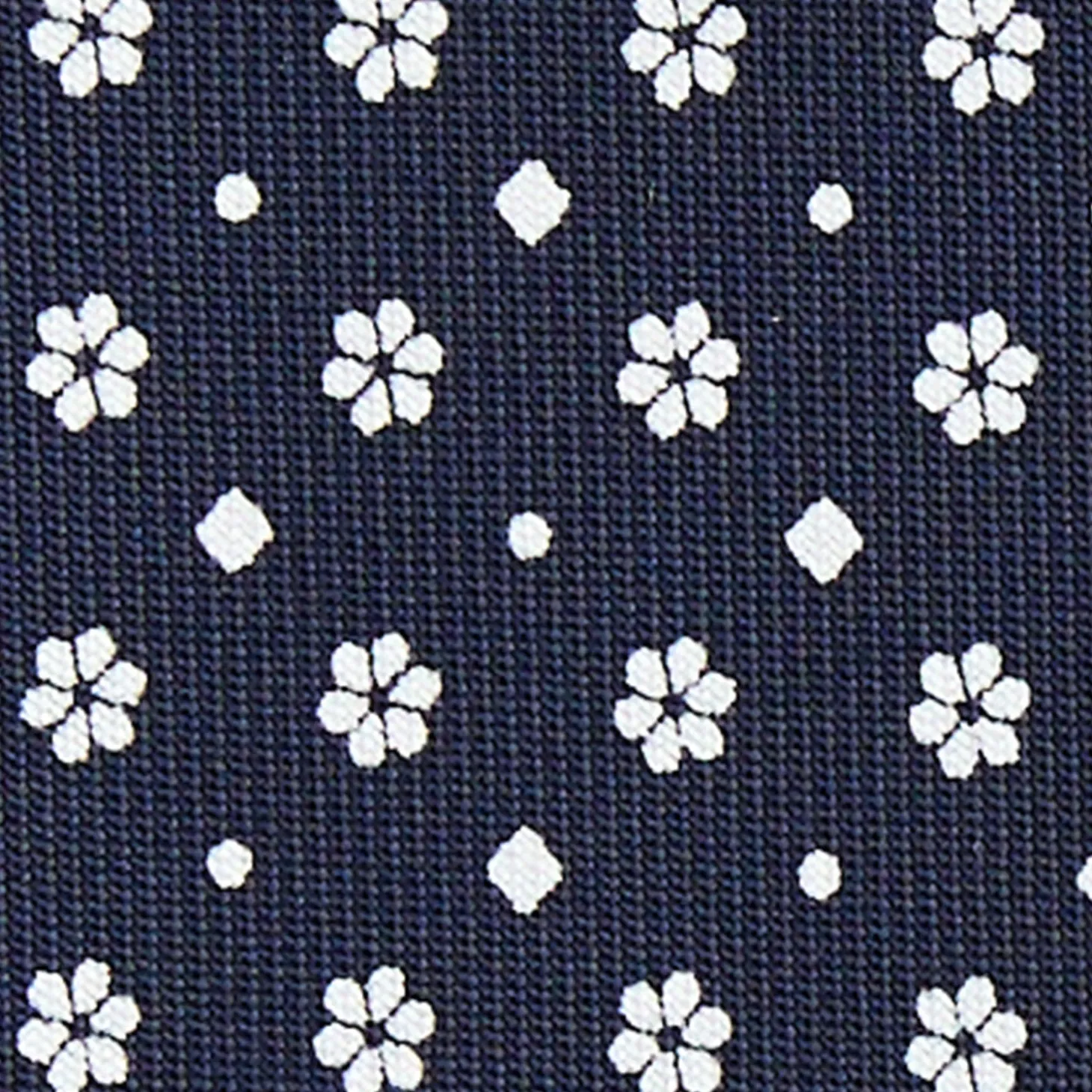 CRAVATTA SARTORIALE CLASSICA IN SETA BLU SCURO Microfantasia fiore