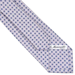 CRAVATTA SARTORIALE CLASSICA IN SETA GRIGIO CHIARO Microfantasia fiore