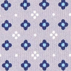 CRAVATTA SARTORIALE CLASSICA IN SETA GRIGIO CHIARO Microfantasia fiore