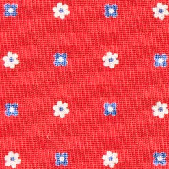 CRAVATTA SARTORIALE CLASSICA IN SETA ROSSA Microfantasia fiore