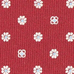 CRAVATTA SARTORIALE CLASSICA IN SETA BORDEAUX Microfantasia fiore
