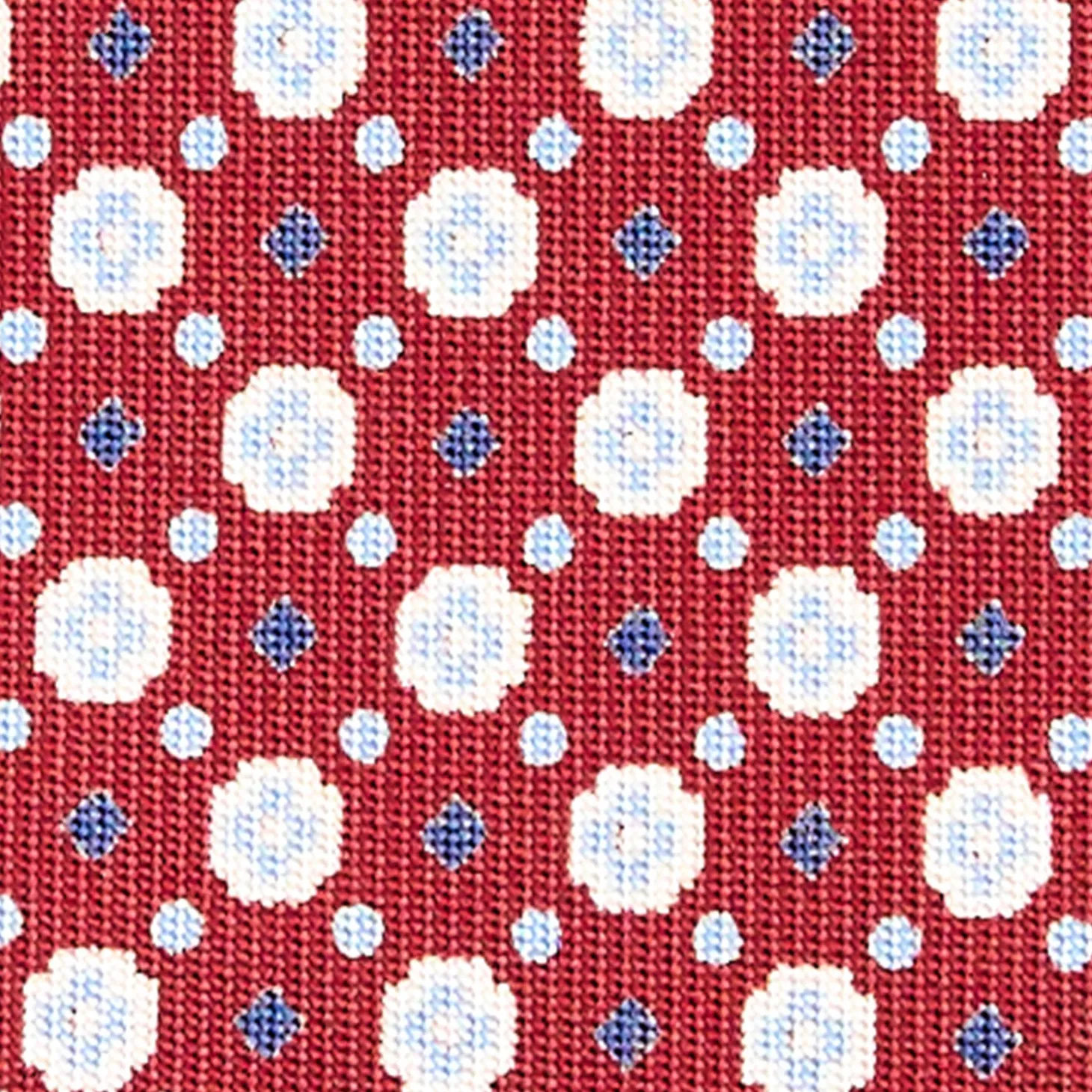 CRAVATTA SARTORIALE CLASSICA IN SETA BORDEAUX Microfantasia fiore