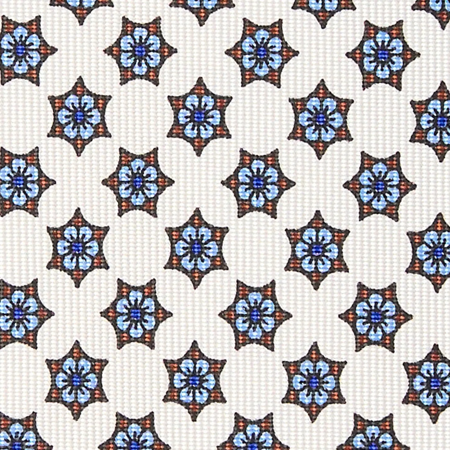 CRAVATTA SARTORIALE CLASSICA IN SETA BIANCA Microfantasia fiore