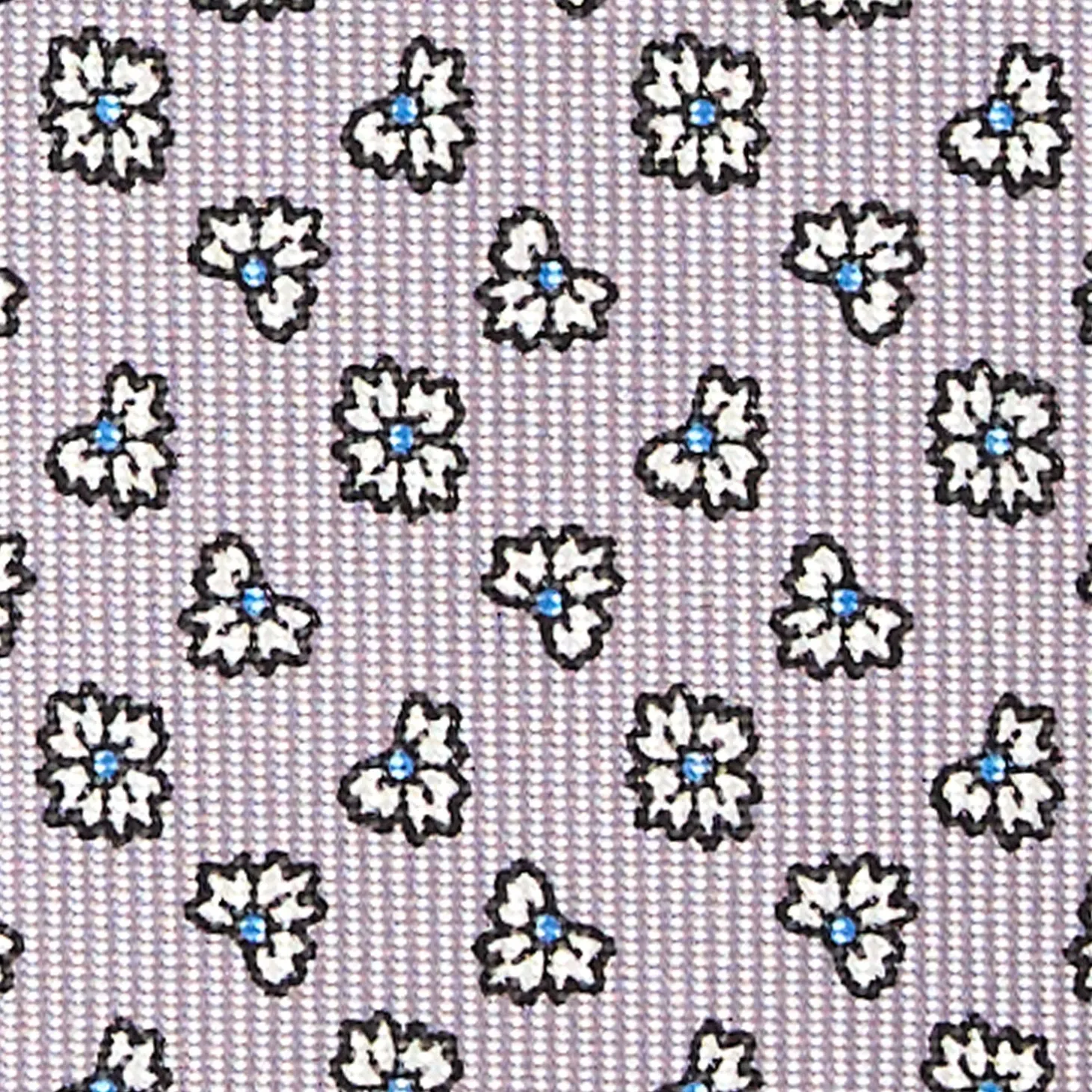 CRAVATTA SARTORIALE CLASSICA IN SETA GRIGIO CHIARO Microfantasia fiore
