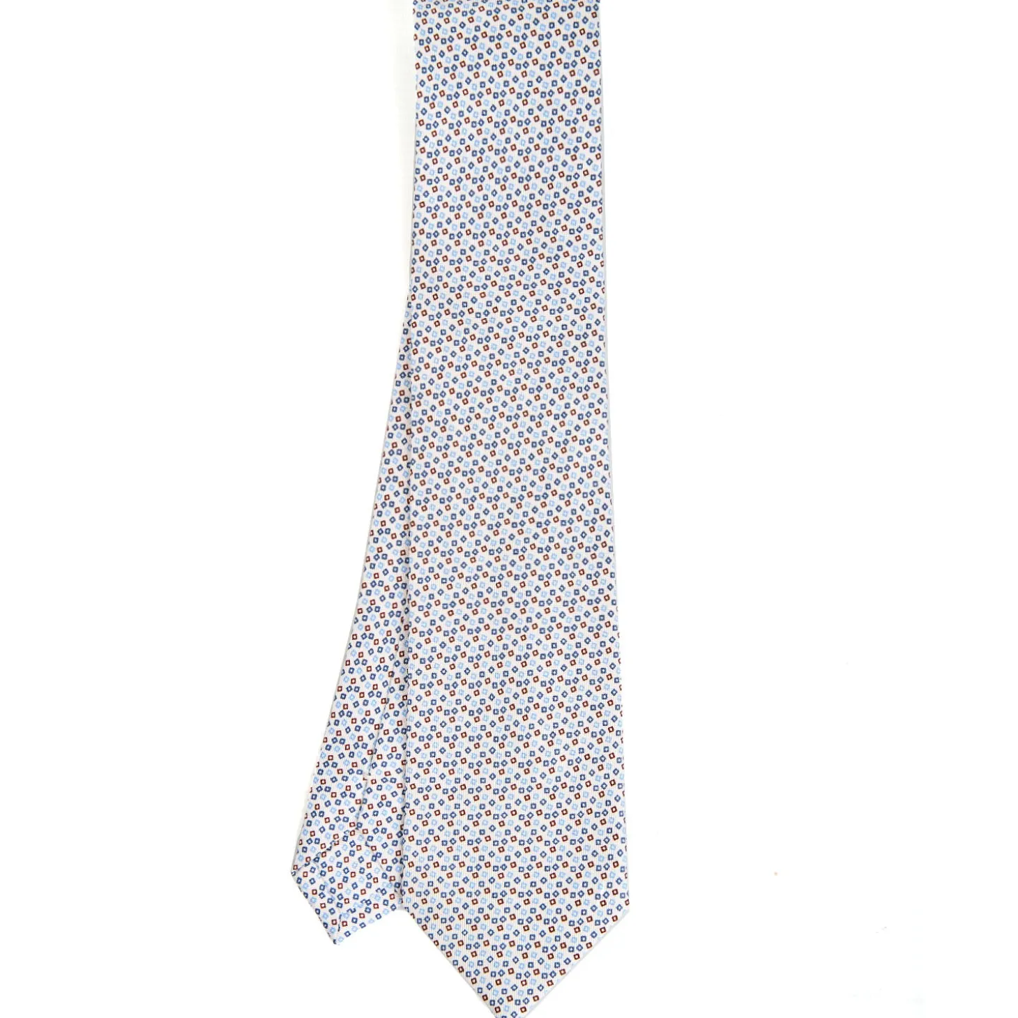 CRAVATTA SARTORIALE CLASSICA IN SETA BIANCO Microfantasia fiore