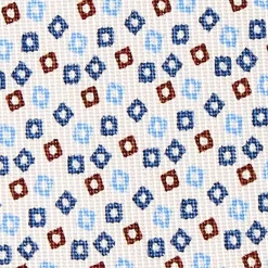 CRAVATTA SARTORIALE CLASSICA IN SETA BIANCO Microfantasia fiore
