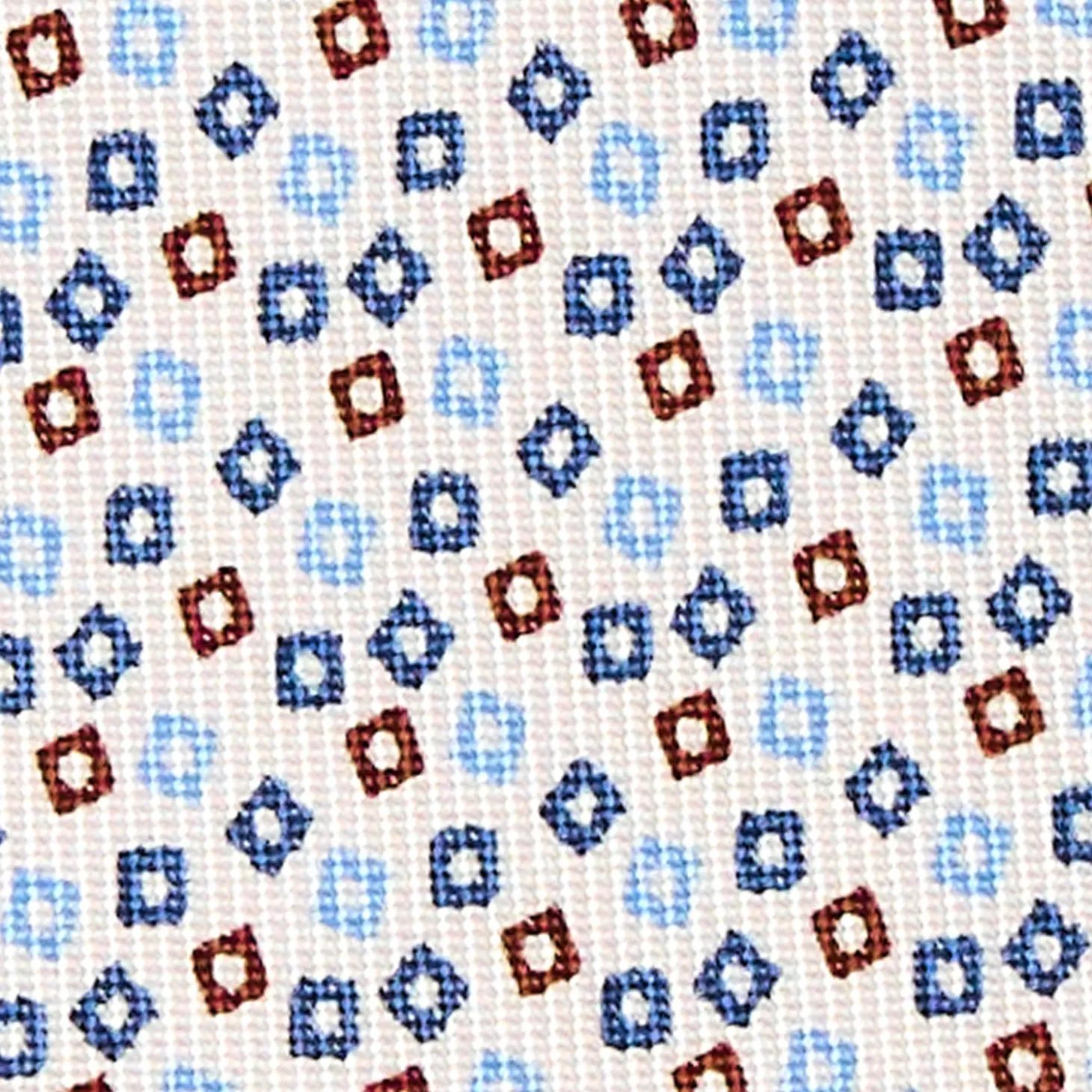 CRAVATTA SARTORIALE CLASSICA IN SETA BIANCO Microfantasia fiore