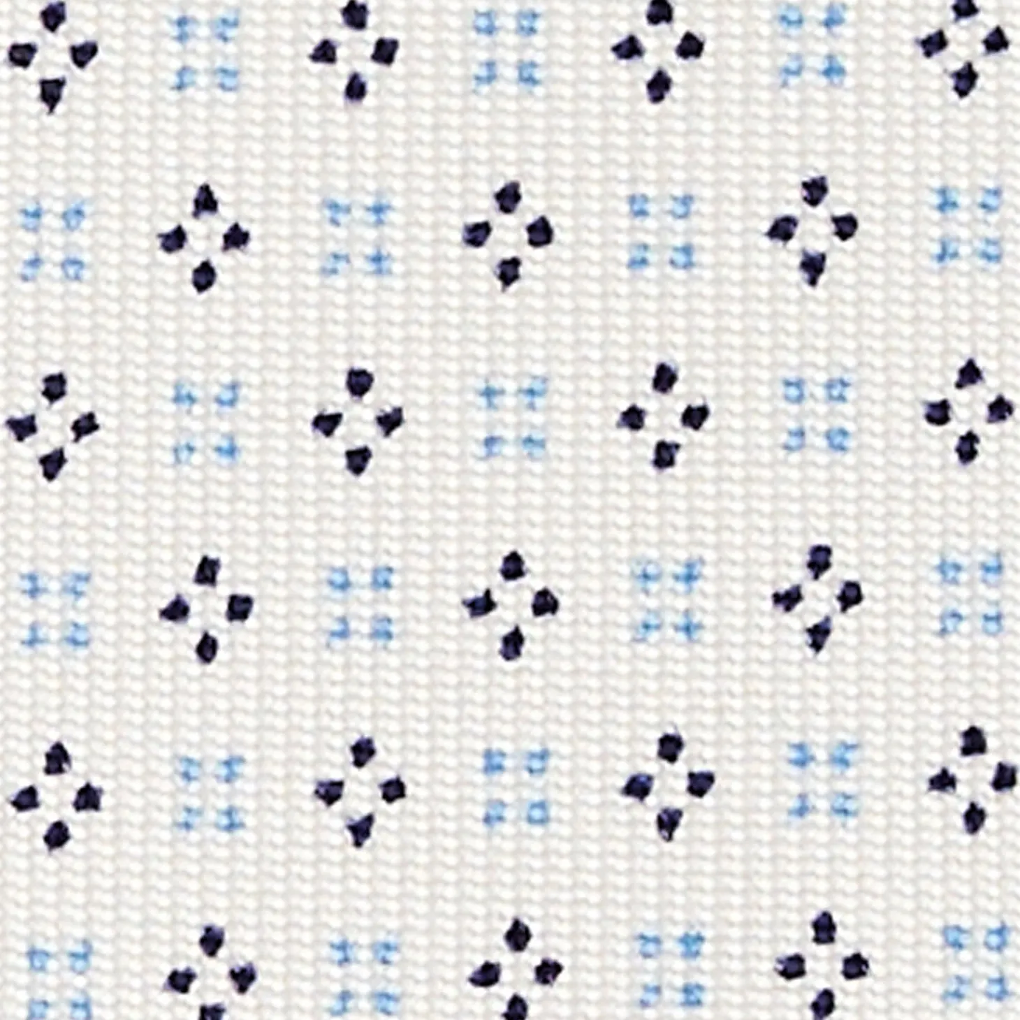 CRAVATTA SARTORIALE CLASSICA IN SETA BIANCA Microfantasia fiore