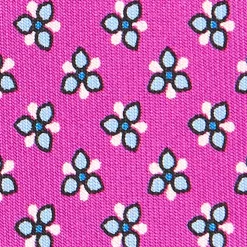 CRAVATTA SARTORIALE CLASSICA IN SETA FUCSIA Microfantasia fiore