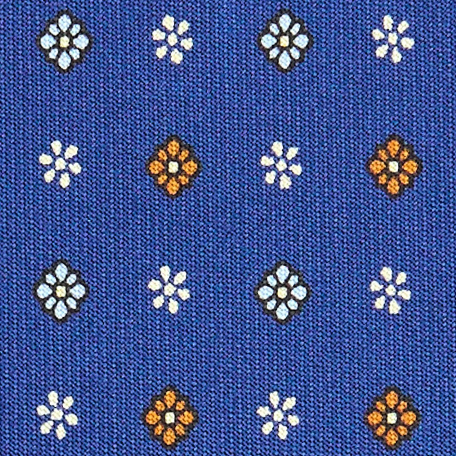 CRAVATTA SARTORIALE CLASSICA IN SETA BLU Microfantasia fiore