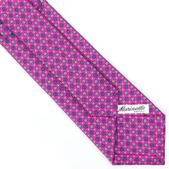 CRAVATTA SARTORIALE CLASSICA IN SETA FUCSIA Microfantasia fiore