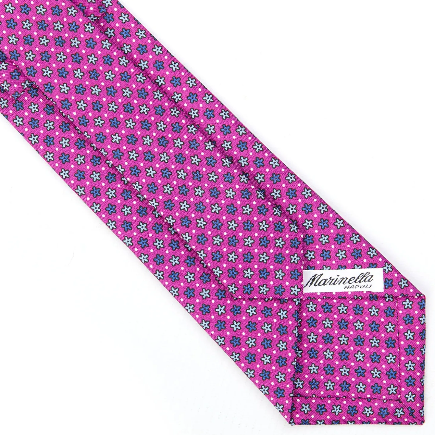 CRAVATTA SARTORIALE CLASSICA IN SETA FUCSIA Microfantasia fiore