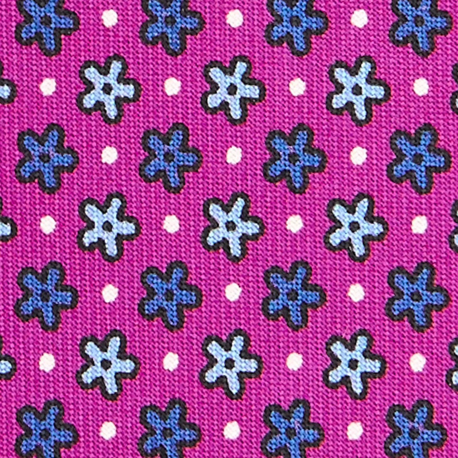 CRAVATTA SARTORIALE CLASSICA IN SETA FUCSIA Microfantasia fiore