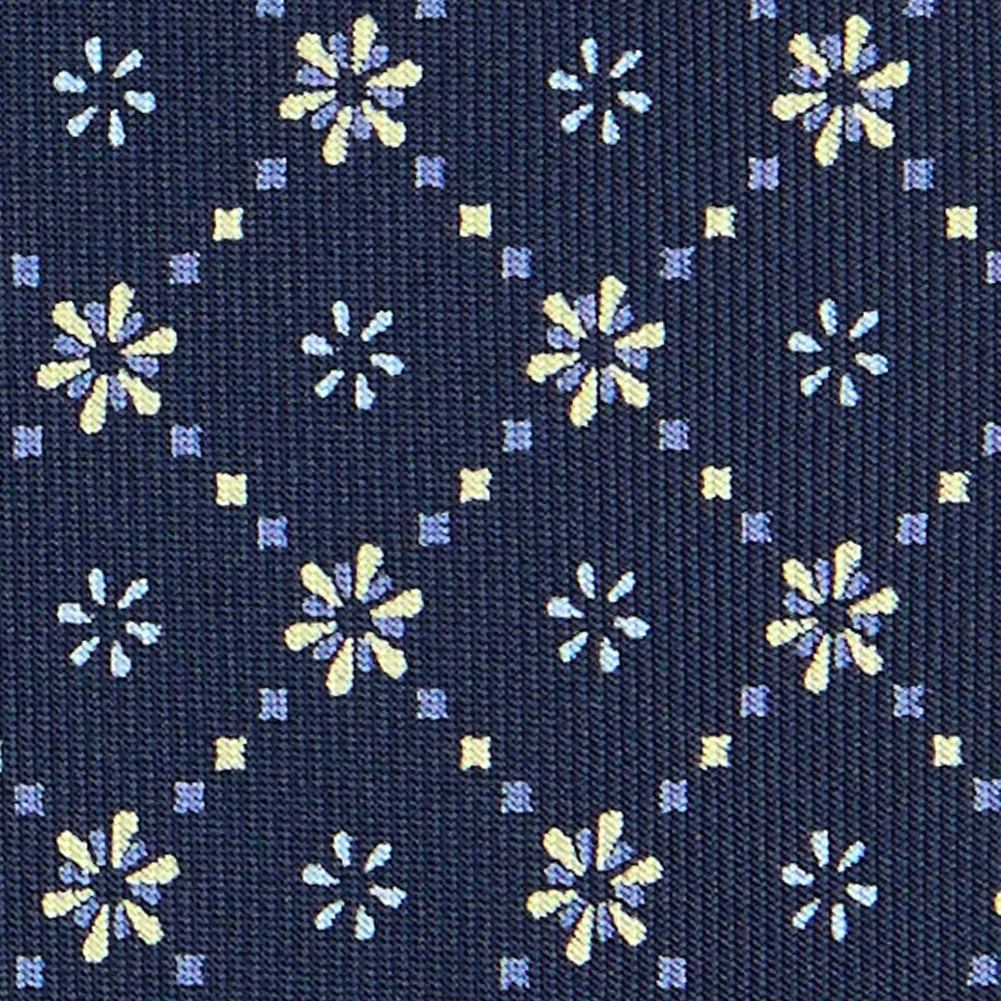 CRAVATTA SARTORIALE CLASSICA IN SETA BLU SCURO Microfantasia fiore
